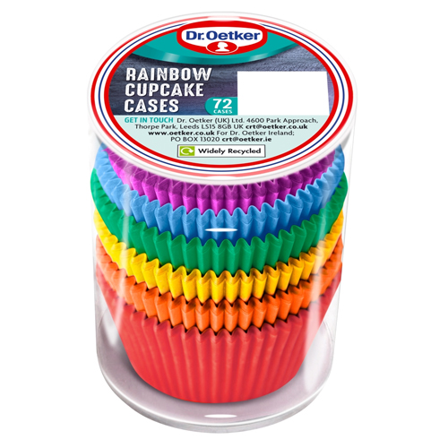 DR.OETKER RAINBOW CUPCAKE CASES 72PK