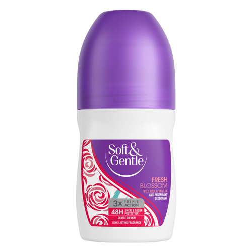 SOFT & GENTLE FRESH BLOSSOM WILD ROSE & VANILLA ANTI-PERSPIRANT DEODORANT 50ML